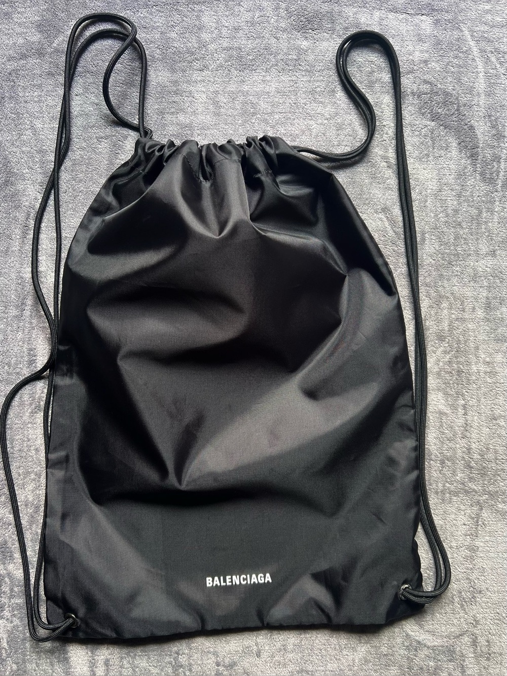 Balenciaga Everyday Nylon Backpack Drawstring Black Dust Bag Travel Casual